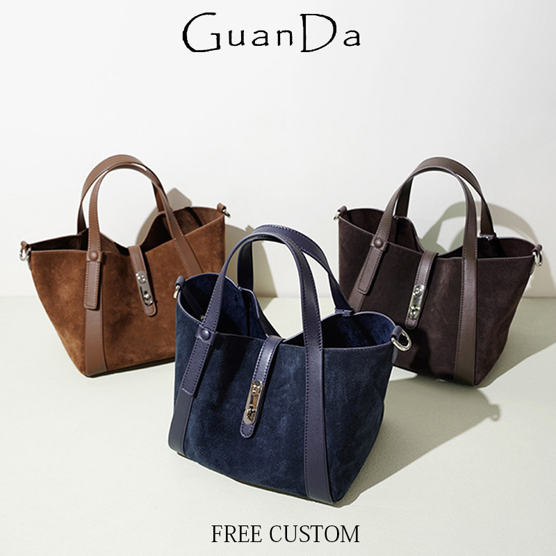 Luxury Bags Names - Borsa a mano in pelle scamosciata