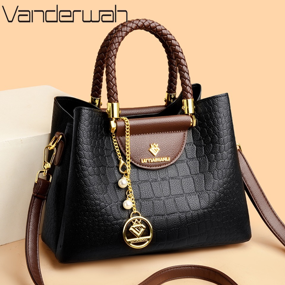 Luxury Bags On Sale - Manico intrecciato Borsa casual in vera